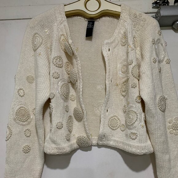 VINTAGE HERITAGE HOUSE KNIT EMBELLISHED SWEATER CARDIGANS SIZE S/M - Picture 1 of 9